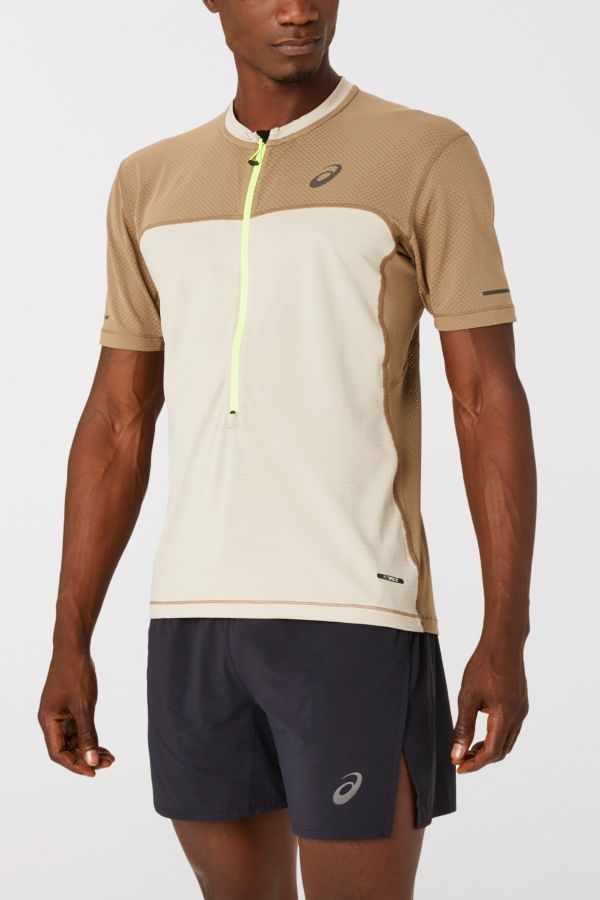 Slide View: 1: ASICS  Fujitrail Performance Zip Up T Shirt