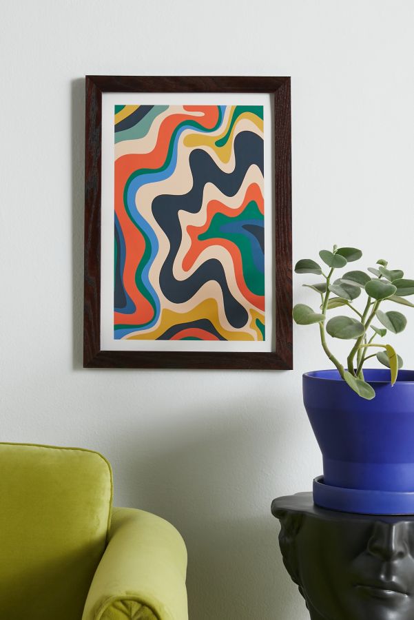 Slide View: 1: Kierkegaard Design Studio Design Retro Liquid Swirl Abstract 1 Art Print