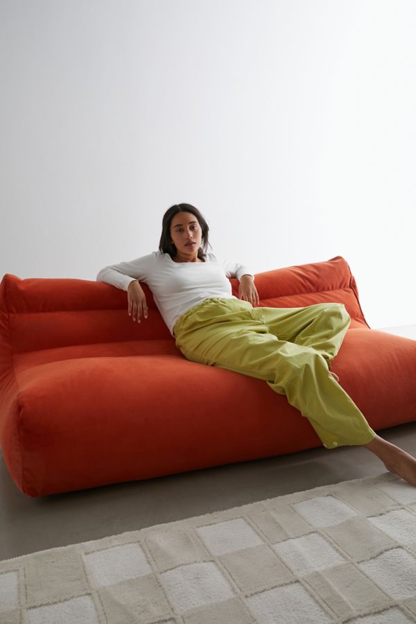 Slide View: 1: Dylan Velvet Bean Bag Sofa