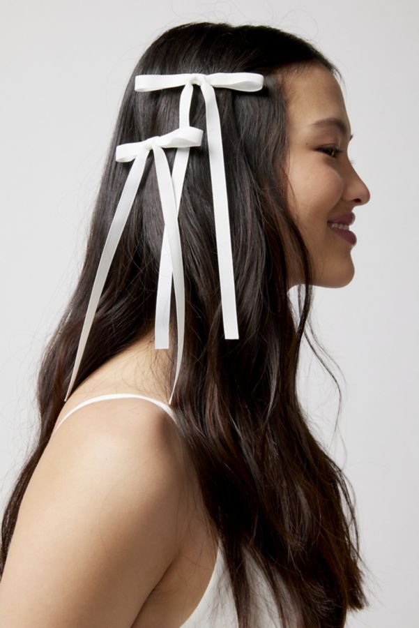 Slide View: 1: Ribbon Hair Bow Barrette Set