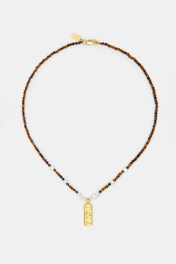 Slide View: 2: Deux Lions Jewelry Ula Tiger Eye Necklace