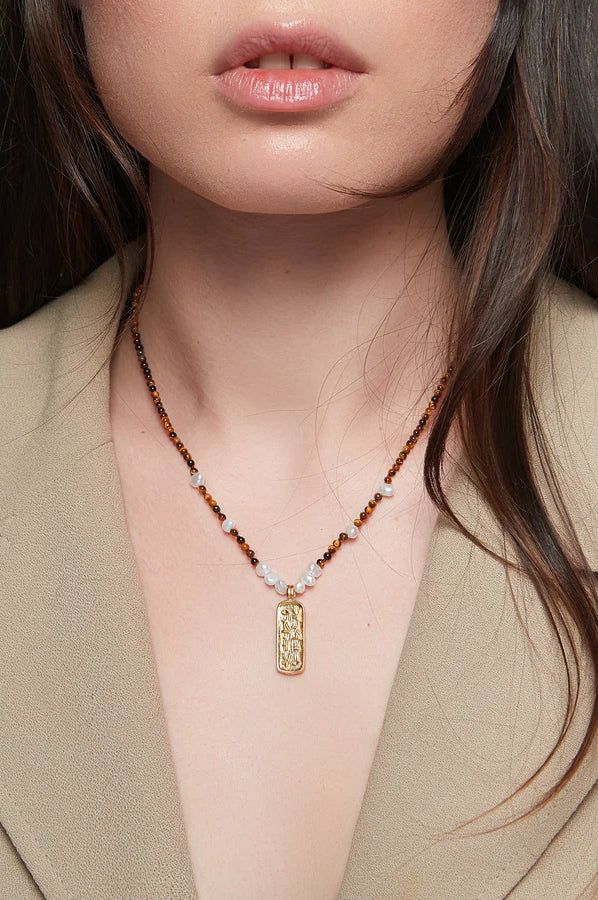 Slide View: 1: Deux Lions Jewelry Ula Tiger Eye Necklace