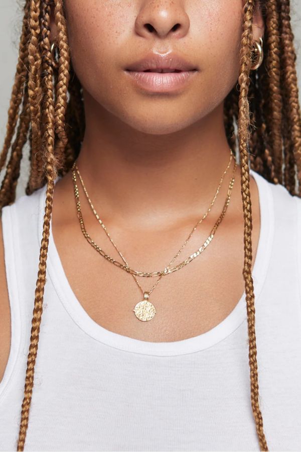 Slide View: 2: Deux Lions Jewelry Gold Sicilian Zodiac Layered Necklace