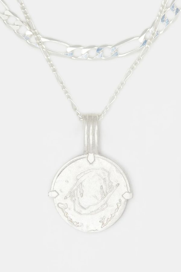 Slide View: 1: Deux Lions Jewelry Sterling Silver Sicilian Zodiac Layered Necklace