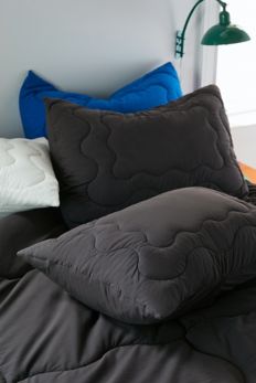 Slide View: 1: Squiggle Percale Super Puff Sham Set