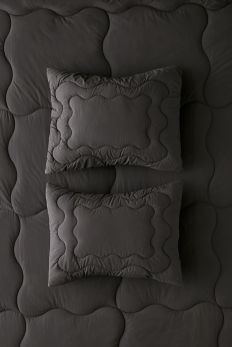 Slide View: 2: Squiggle Percale Super Puff Sham Set