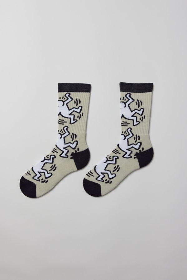 Slide View: 2: Chaussettes mi-mollet personnage dansant Keith Haring 