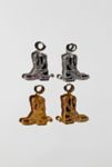 Thumbnail View 3: Sigfus Designs Mirrored Cowboy Boot Earrings