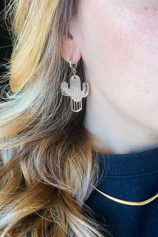 Slide View: 2: Sigfus Designs Mirrored Saguaro Cactus Earrings