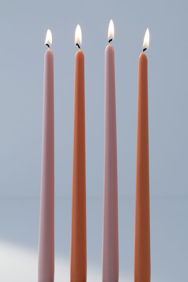 Slide View: 1: Solid Taper Candle - Set Of 4