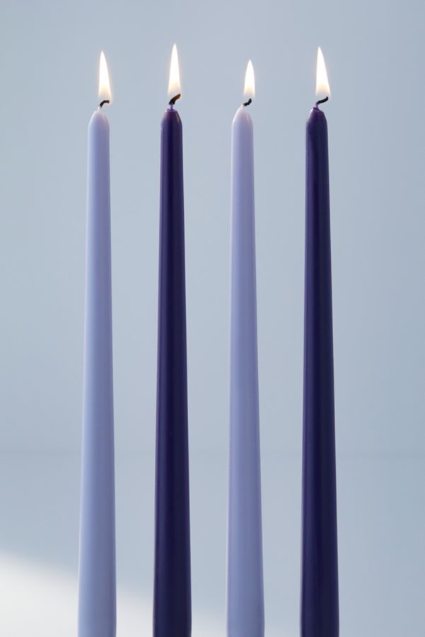 Slide View: 1: Solid Taper Candle - Set Of 4