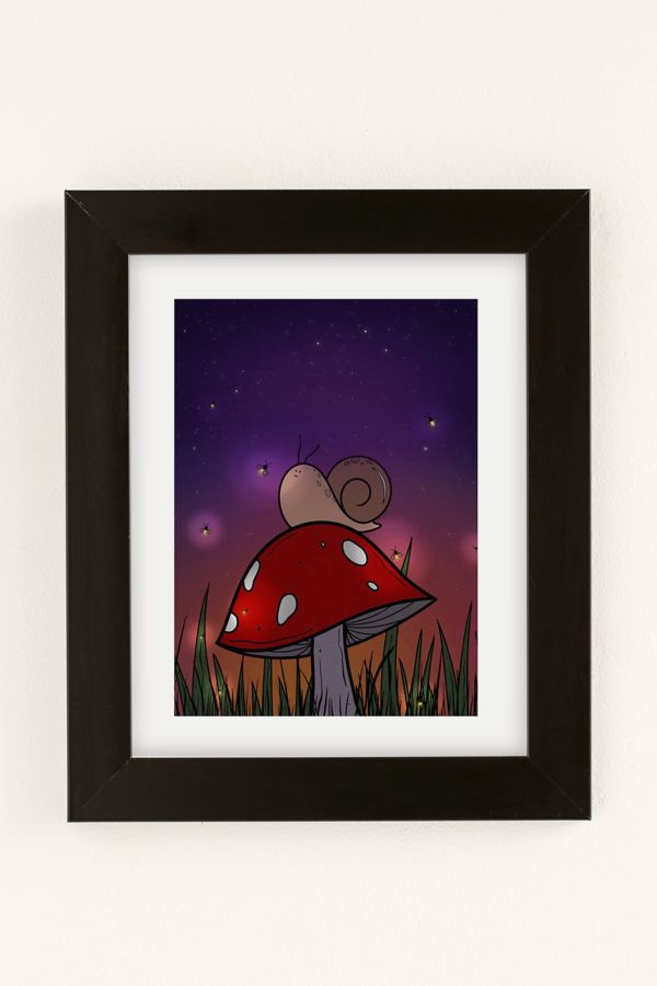 Slide View: 1: Plantspace Mushroom Snail Art Print