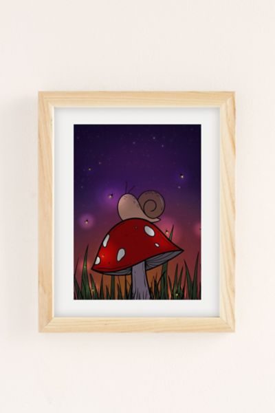 Plantspace Mushroom Cat Monday Art Print