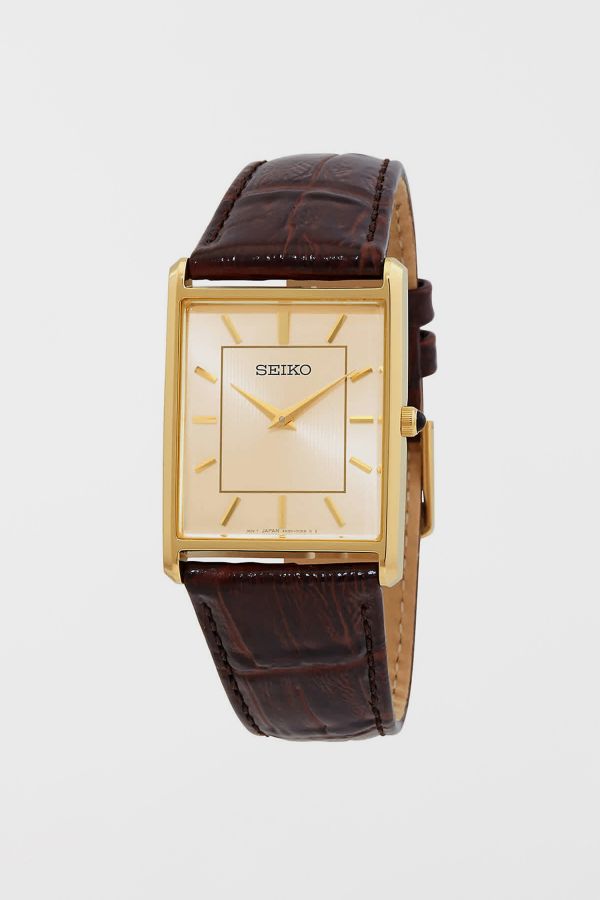 Slide View: 1: Seiko Essentials Quartz Champagne Dial Watch SWR064