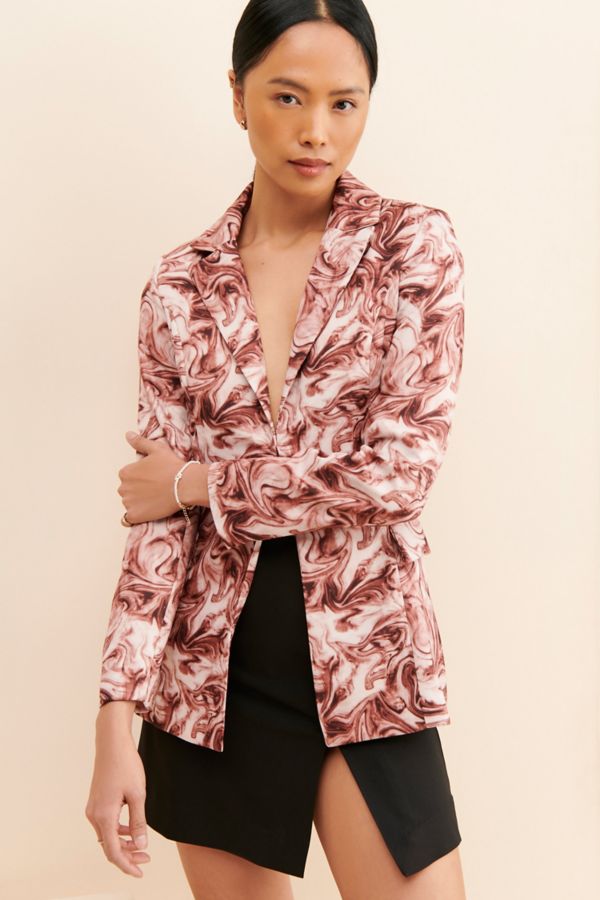 Slide View: 1: Rare London Swirl Print Blazer