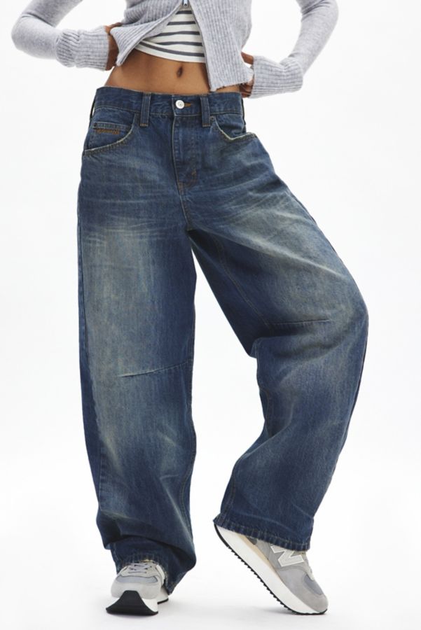 Slide View: 2: BDG Logan Buckle Baggy Barrel Jean