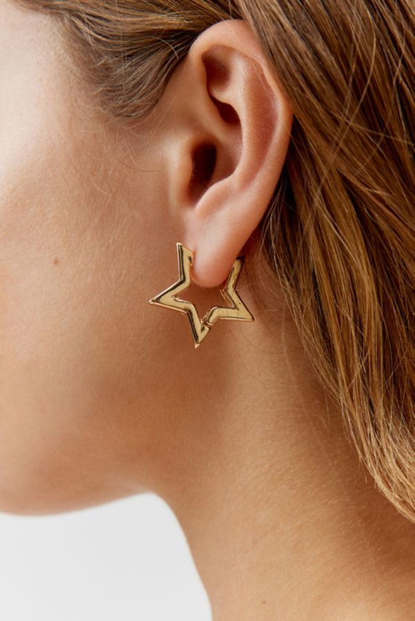 Slide View: 1: Star Hoop Earring