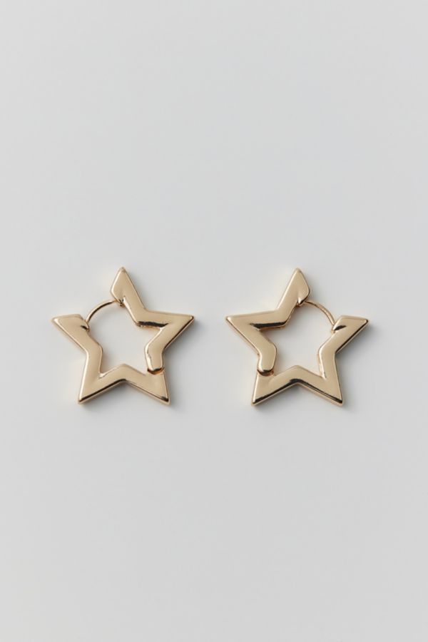 Slide View: 2: Star Hoop Earring