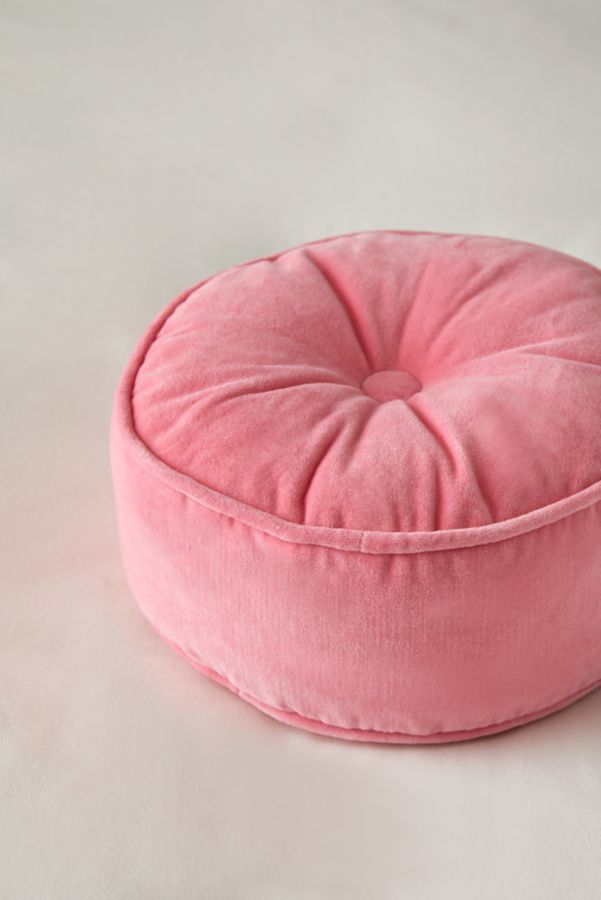 Slide View: 3: Coussin Décoratif Rond en Velours