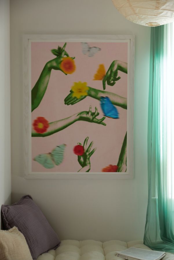 Slide View: 1: Chromoeye Jewels In Pink And Green Art Print