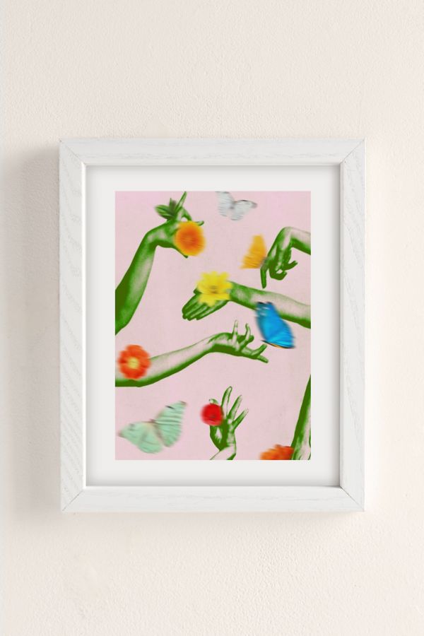 Slide View: 2: Chromoeye Jewels In Pink And Green Art Print