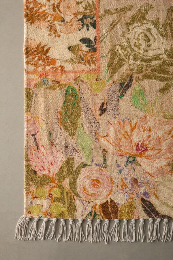 Slide View: 5: Colorful Floral Digital Printed Chenille Rug