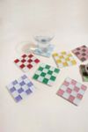 Thumbnail View 5: Subtle Art Studios Chocolate Checkered Glass Tile Coaster