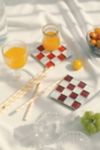 Thumbnail View 1: Subtle Art Studios Chocolate Checkered Glass Tile Coaster