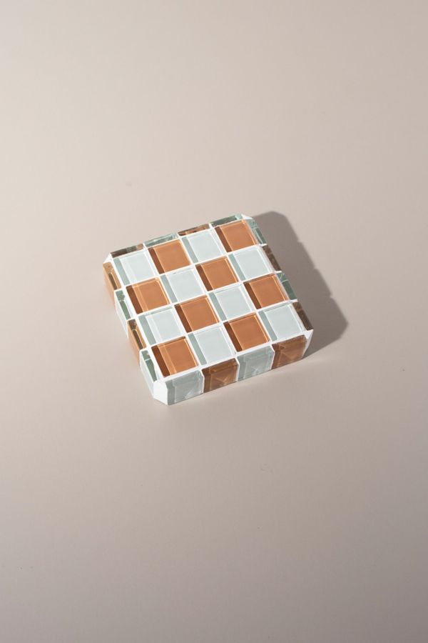 Slide View: 2: Subtle Art Studios Glass Tile Checkered Cube