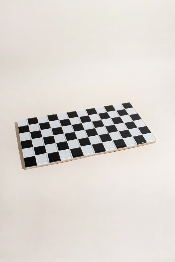 Slide View: 2: Subtle Art Studios Classic Checkered Glass Tile Tray