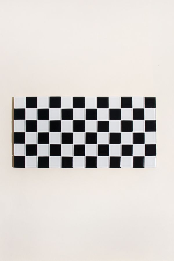 Slide View: 3: Subtle Art Studios Classic Checkered Glass Tile Tray