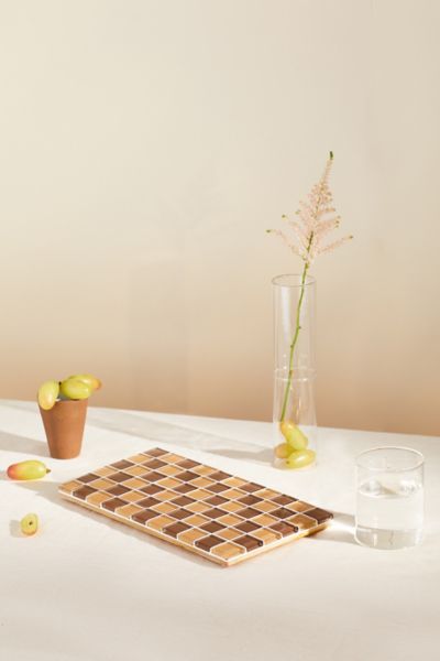 Subtle Art Studios Checkered Glass Tile Tray