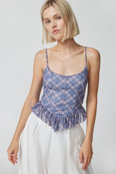 Kimchi Blue Jadeline Plaid Ruffle Cami