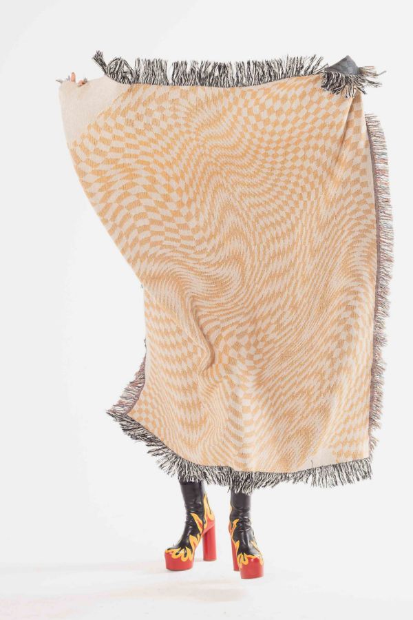 Slide View: 1: Clr Shop Melted Butterscotch Woven Throw Blanket