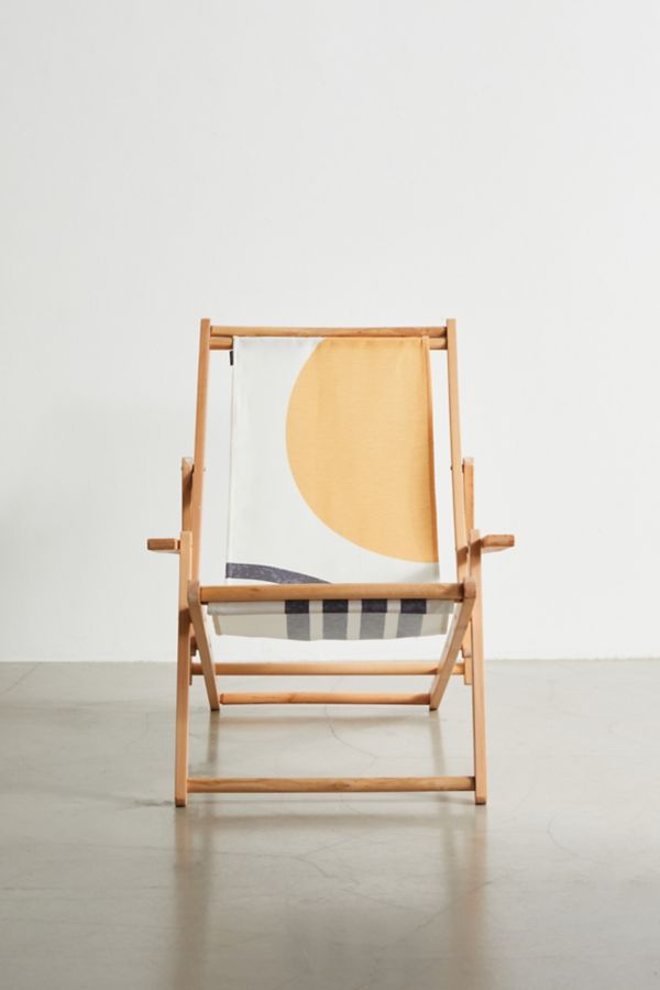 Slide View: 1: MoonlightPrint Deny Mid-Century Modern Sun & Rainbow Outdoor Folding Chair