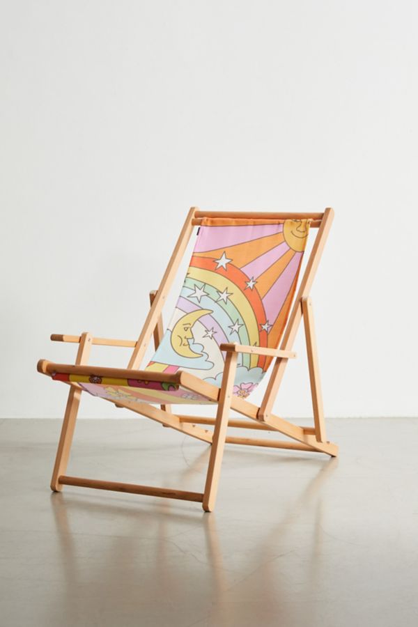 Slide View: 3: Marta Olga Klara Deny Retro Boho Print Outdoor Folding Chair