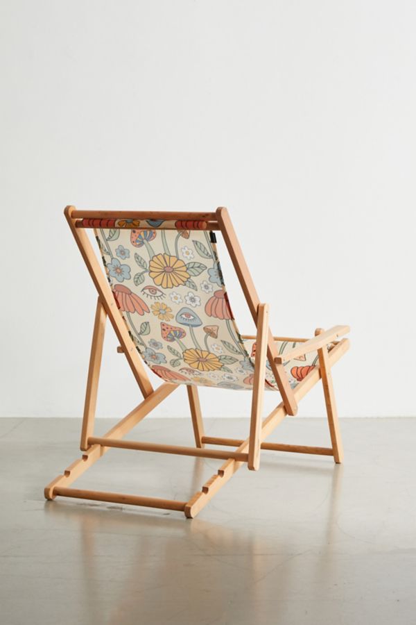 Slide View: 5: Essentially Nomadic Deny Psychedelic Mushrooms & Florals Outdoor Folding Chair