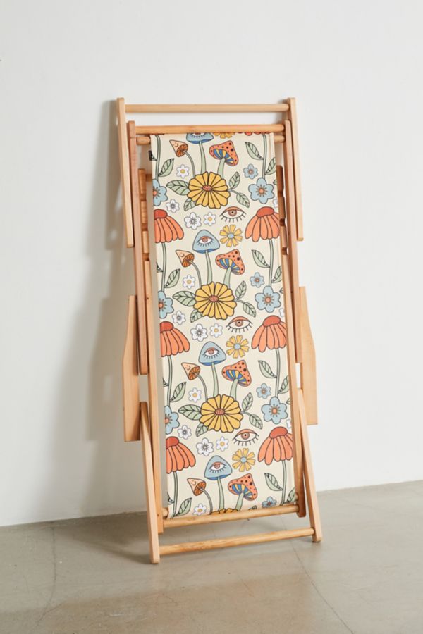 Slide View: 6: Essentially Nomadic Deny Psychedelic Mushrooms & Florals Outdoor Folding Chair