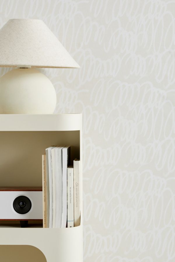 Slide View: 1: Iveta Abolina Chunky Squiggle Cream Linen Removable Wallpaper