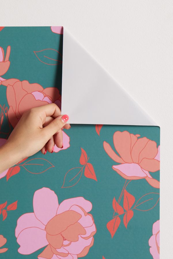 Slide View: 3: FEMcreative English Roses In Pink And Green Removable Wallpaper