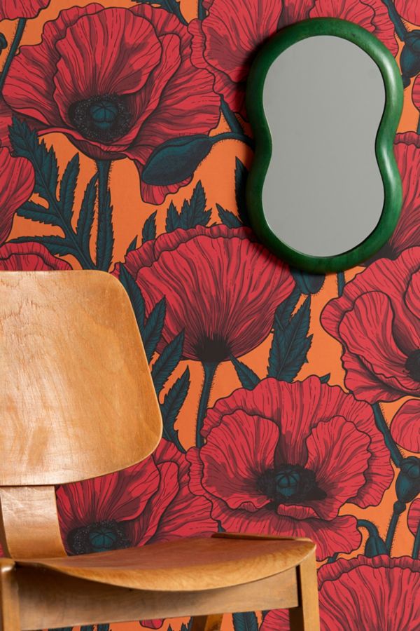 Slide View: 1: Katerina Kirilova Red Poppy Garden Removable Wallpaper