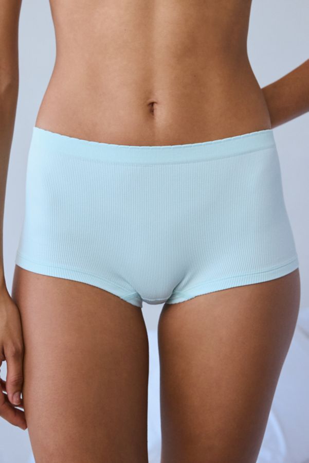 Slide View: 1: Out From Under Ribbed Seamless Boyshort Undie