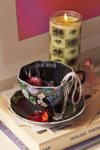 Mystical Graphic Tea Cup & Saucer Set
