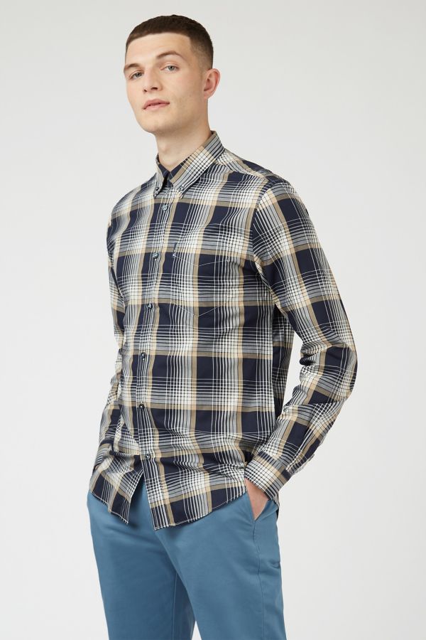 Slide View: 3: Ben Sherman Linear Check Button Down Shirt