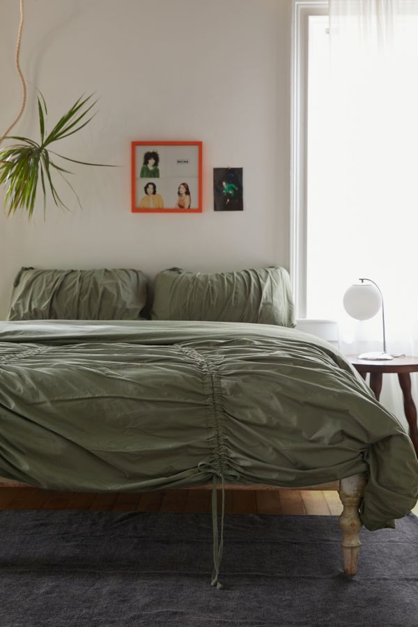 Slide View: 1: Utility Cinched Duvet Cover