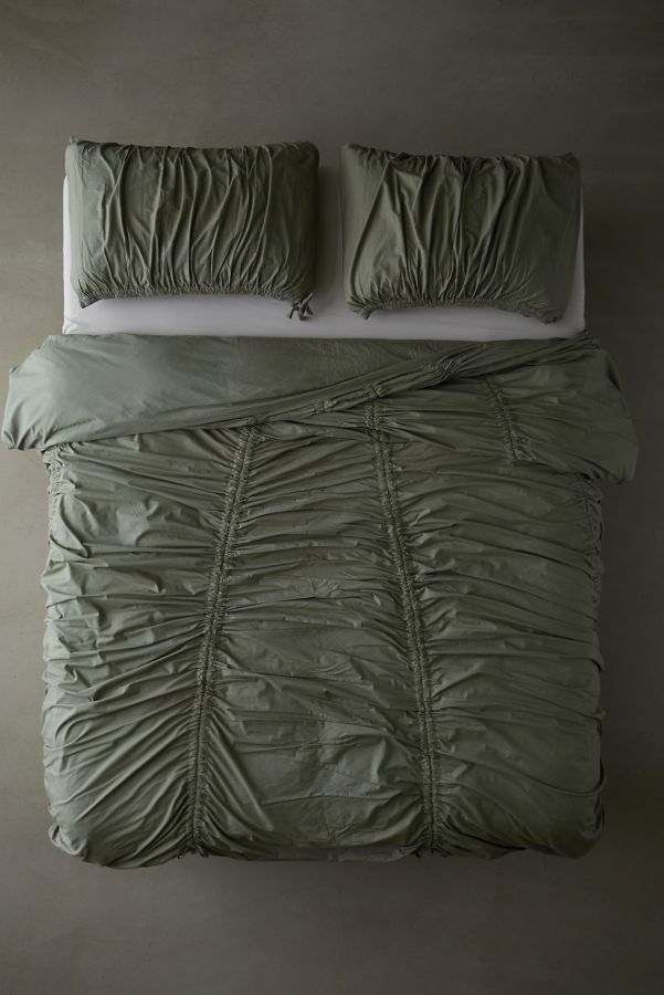 Slide View: 2: Utility Cinched Duvet Cover