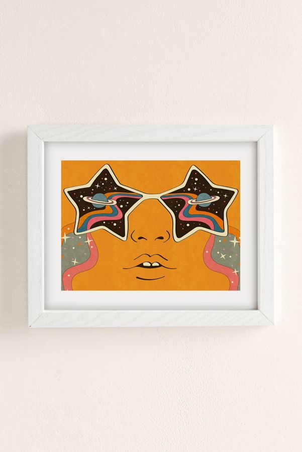 Slide View: 2: InkTally Cosmic Retro ‘60s ‘70s Starry Eyes Art Print