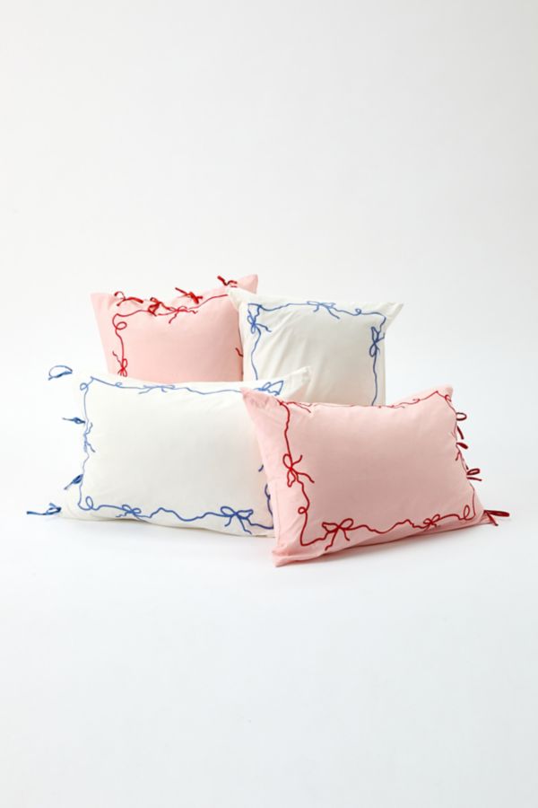 Slide View: 3: Lacey Bows Embroidered Sham Set