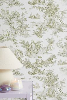 Slide View: 1: UO Home Frog Toile Removable Wallpaper