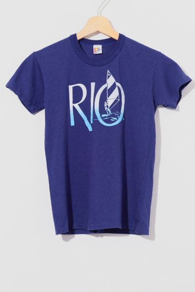 Vintage 1970s Rio Brazil Windsurf Graphic T-Shirt